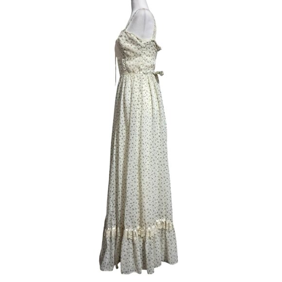 Vintage 70s Gunne Sax By Jessica San Francisco Floral Maxi Dress *READ* With Lac - Picture 6 of 15